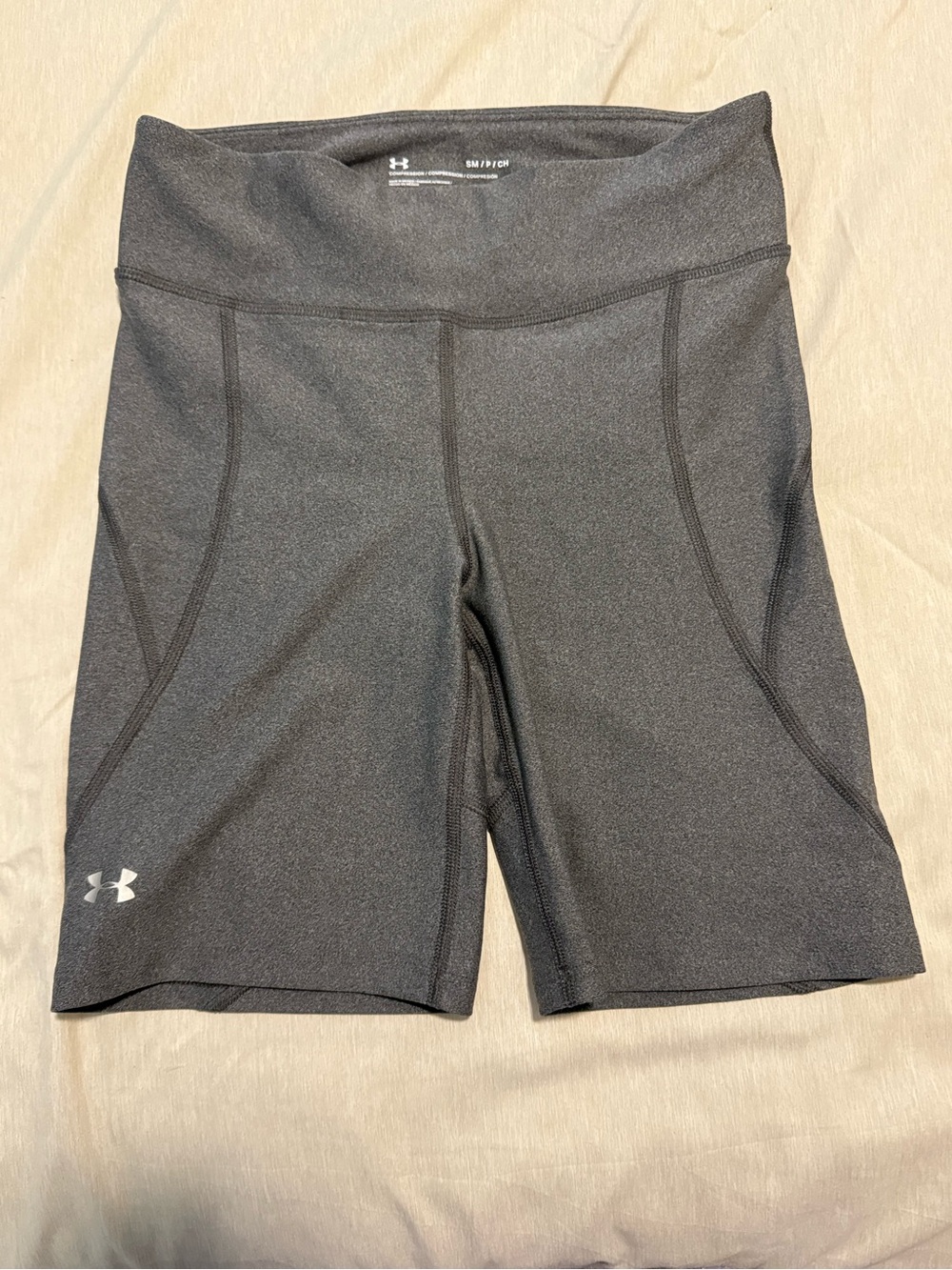 Under Armour Women's Charcoal Gray High-Waist Bike Shorts